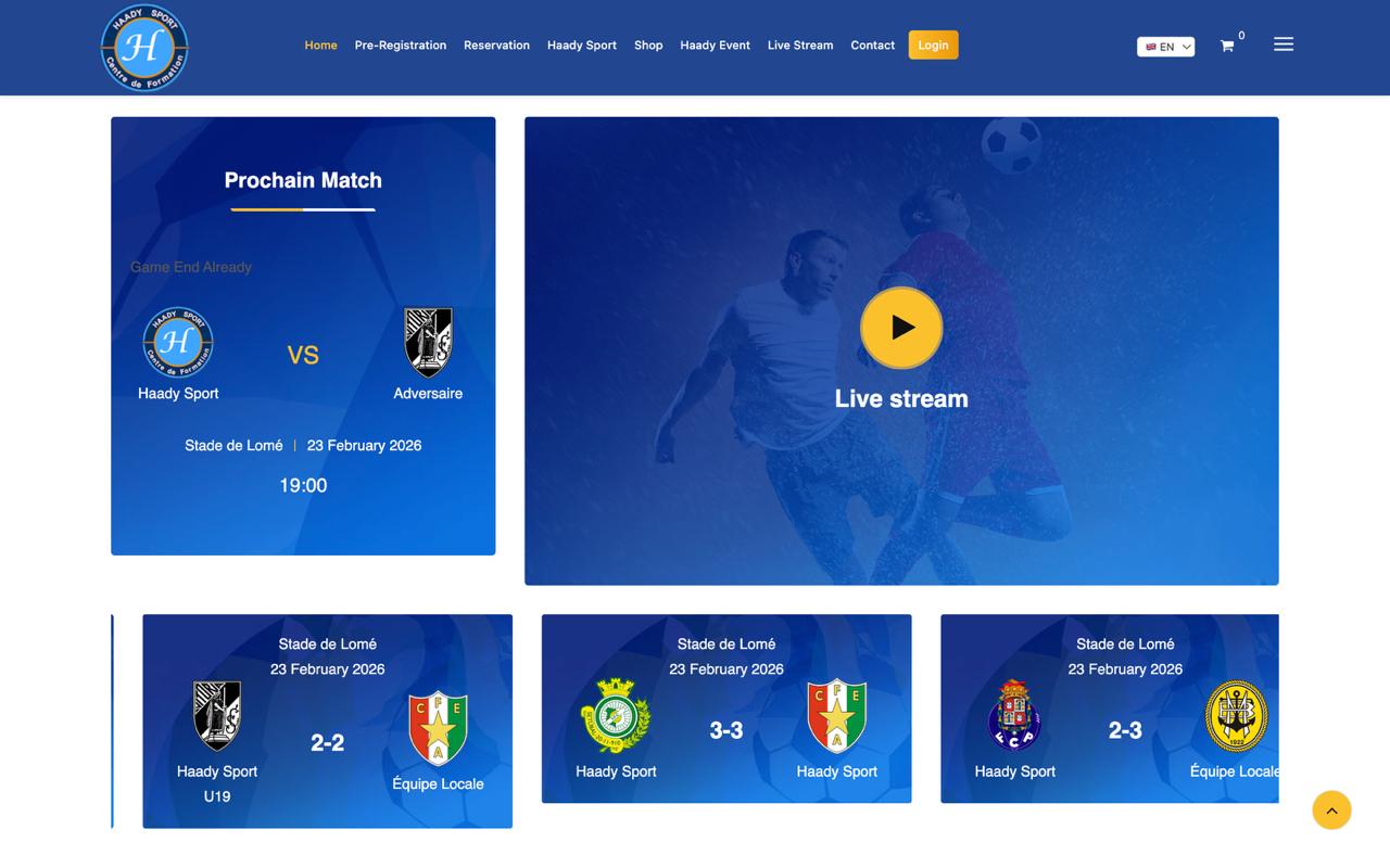 Projet HAADY SPORT - Assou Group Togo