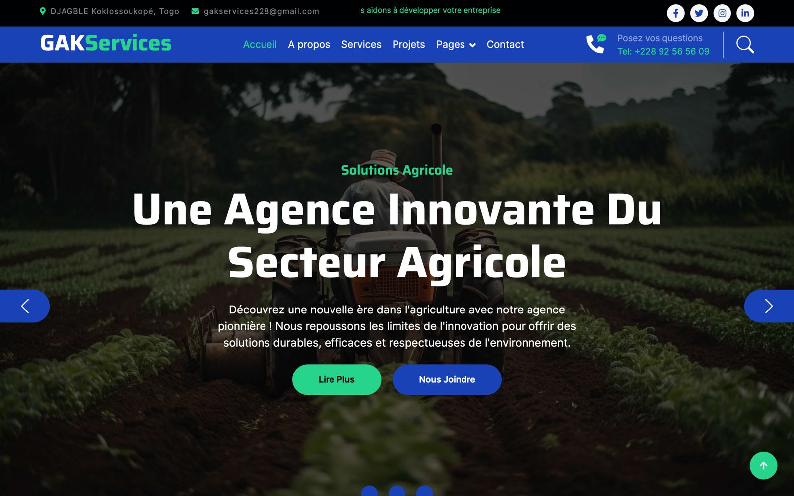 Projet Gak-Services - Assou Group Togo